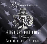 black and white image of nostalgic microphone with a white rose and the US flag in the background